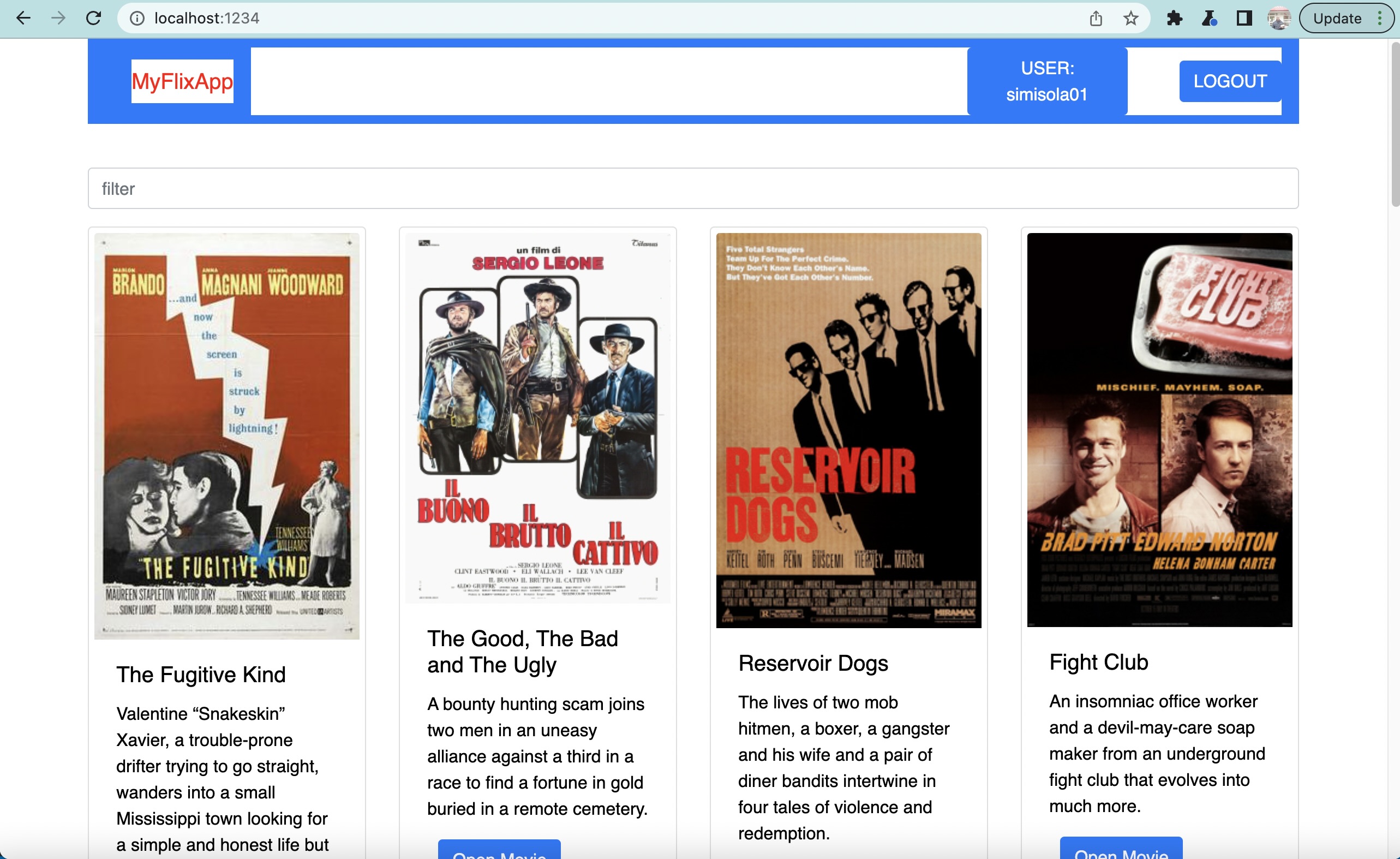 screenshot of movie view